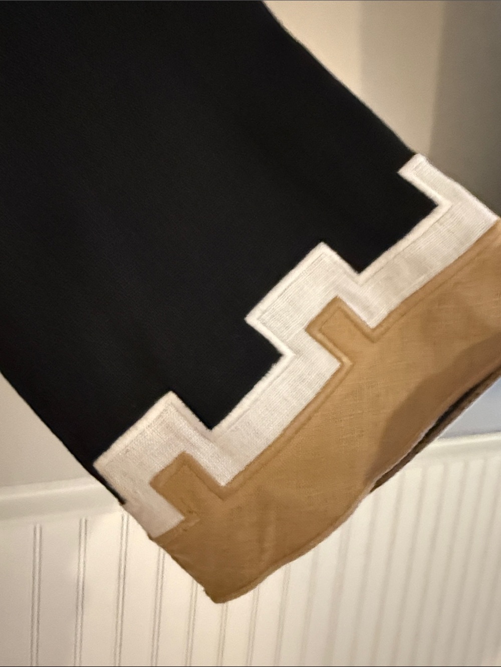 Tuckernuck Black Mini Dress with Tan and White Trim - Picture 4 of 6